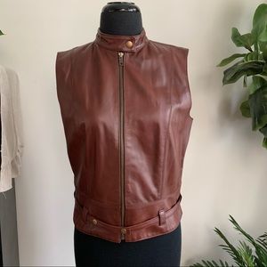 Cabi brown leather vest